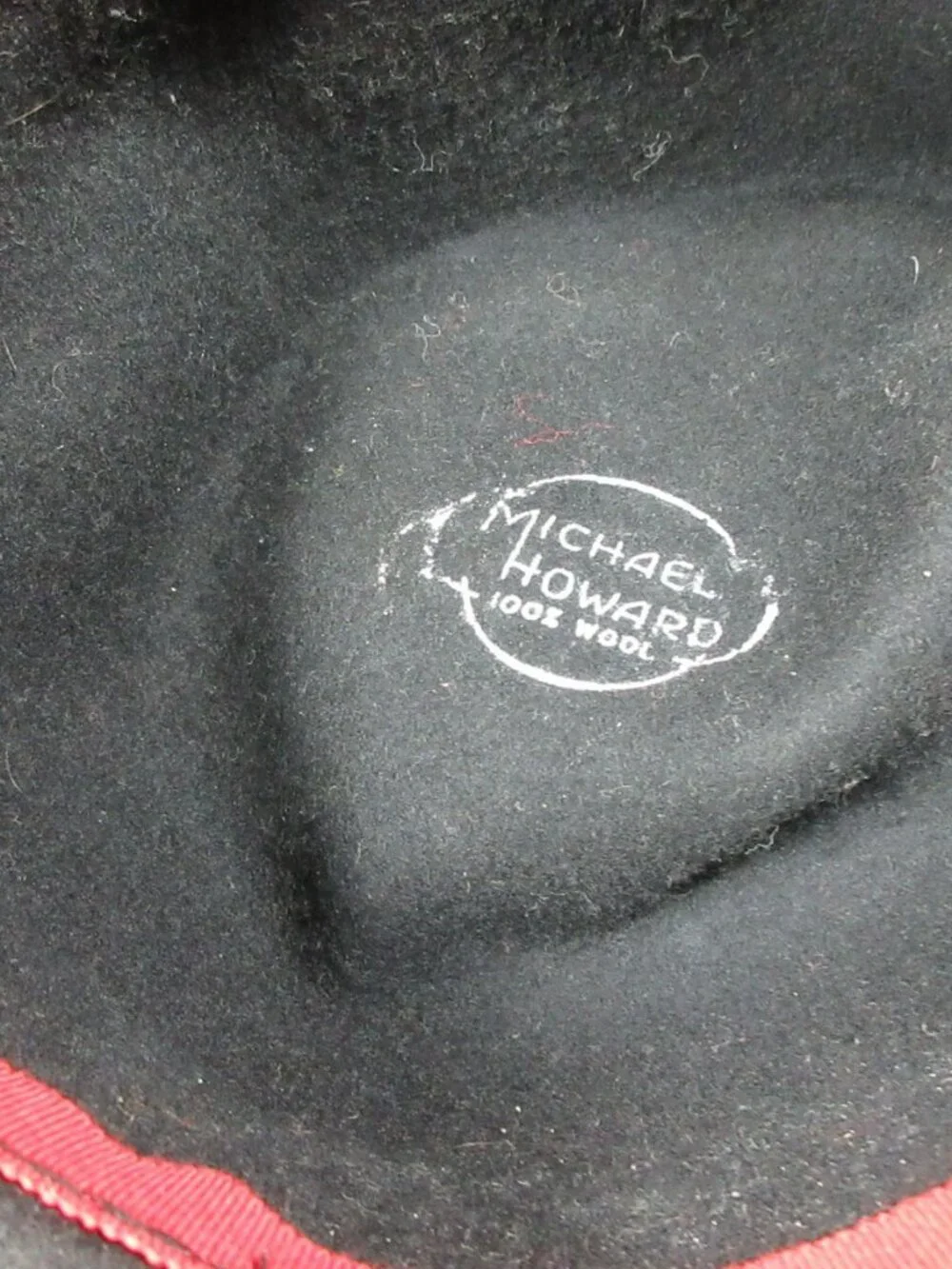 Vintage Michael Howard womens black cheetah ribbon Wool fedora USA